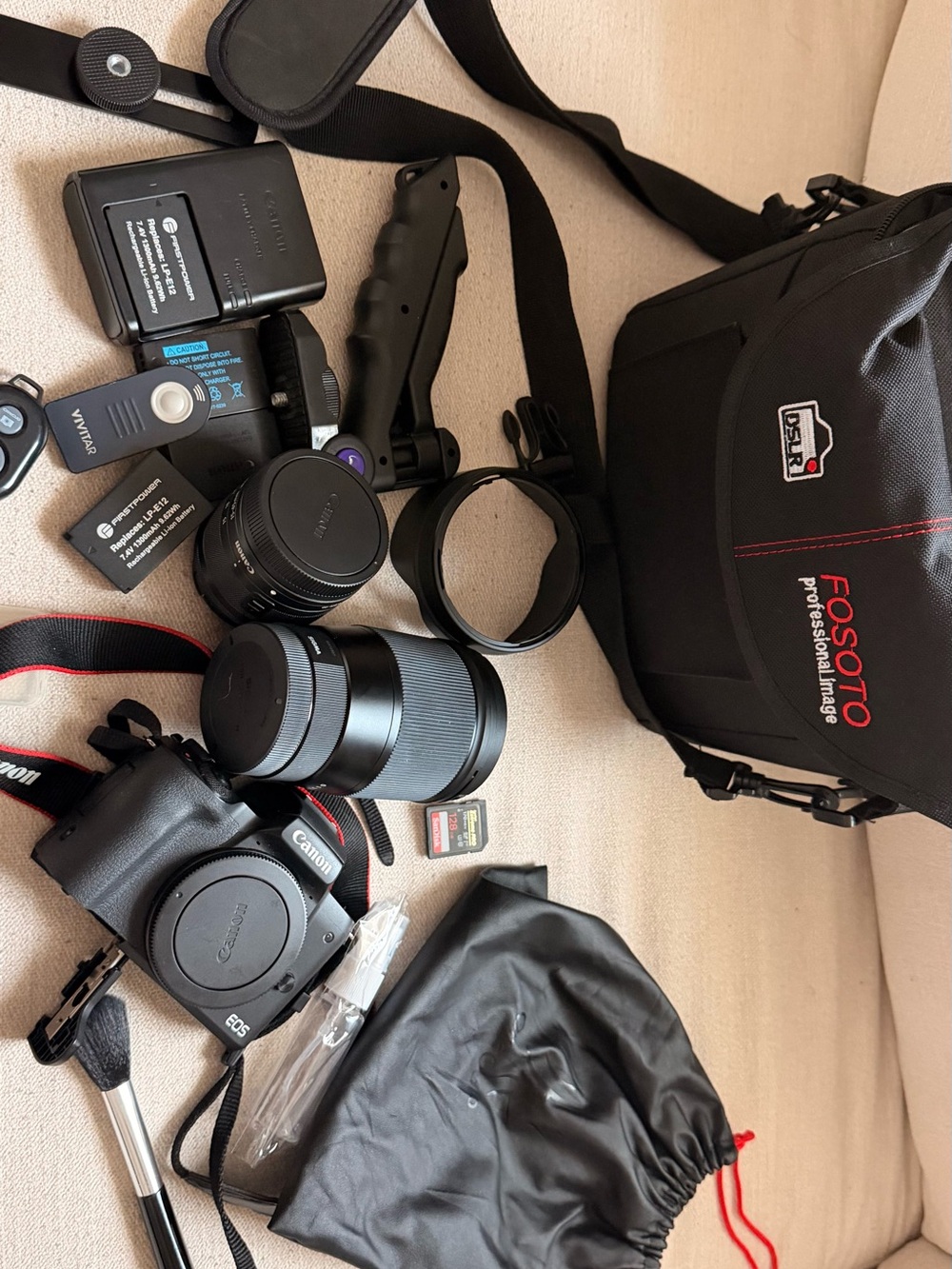 Canon DSLR Camera Kit in Black with Red-Trim Bag